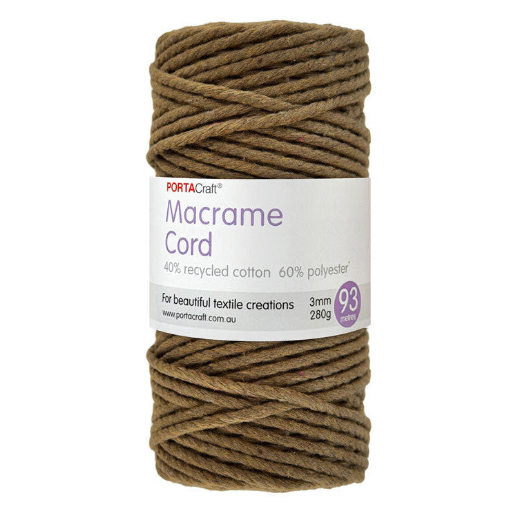 Macrame Cord 280g 3mm 93m Twisted 04 Walnut