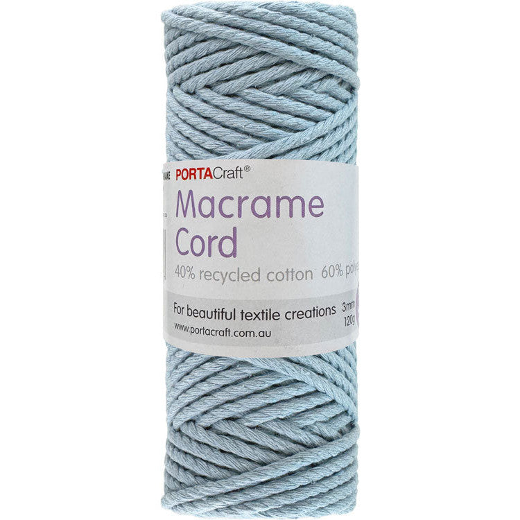Macrame Cord 120g 3mm 39m Twisted Baby Blue