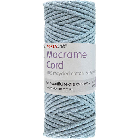 Macrame Cord 120g 3mm 39m Twisted Baby Blue