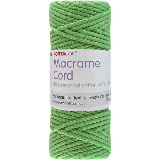 Macrame Cord 120g 3mm 39m Twisted Bright Green