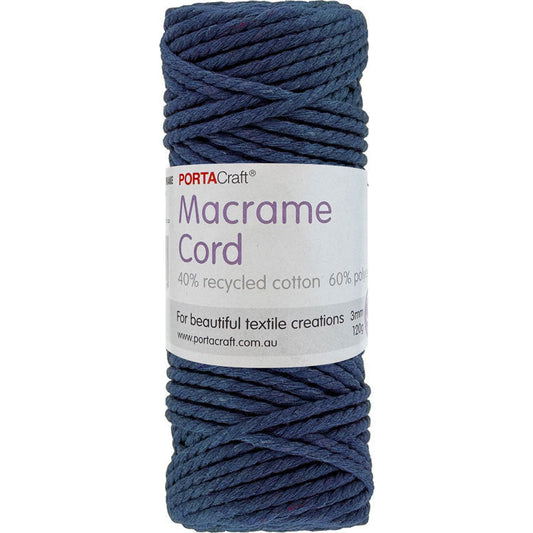 Macrame Cord 120g 3mm 39m Twisted Navy