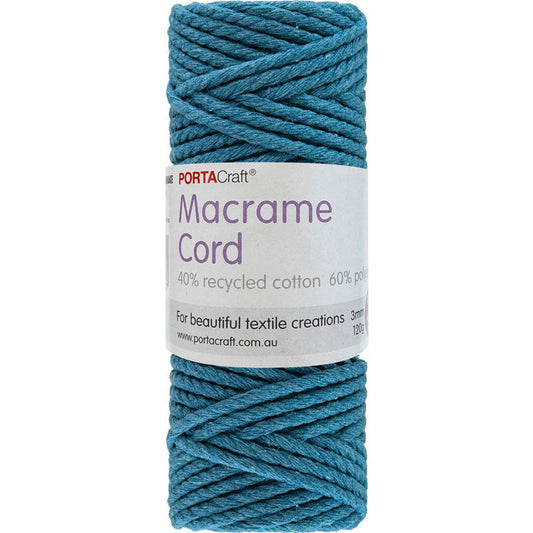 Macrame Cord 120g 3mm 39m Twisted Sapphire