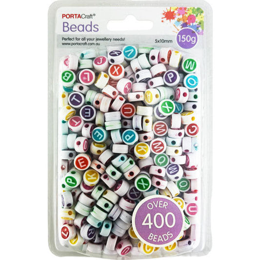 Alphabet Bead Discs 5x10mm 150g - Multicolour