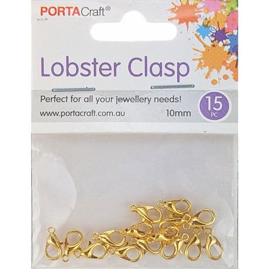 Porta Craft mini gold tone lobster clasps 10 x 5mm 15 pack