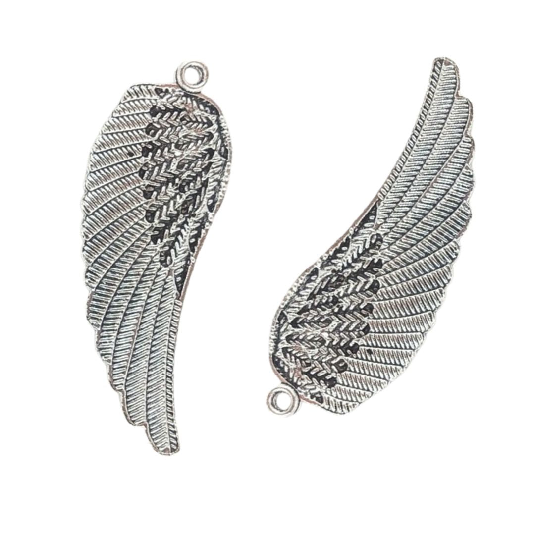 Wing Pendants 2pk - Silver Tone