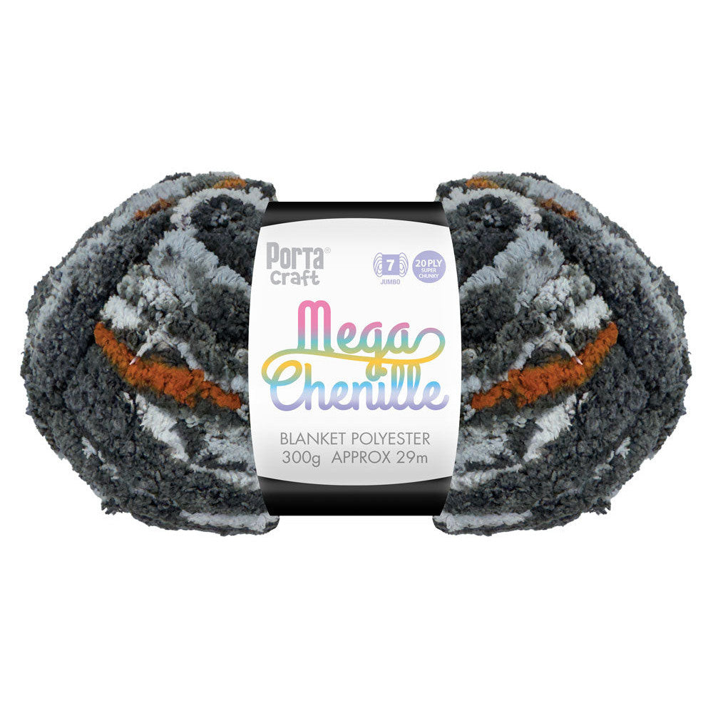 Mega Chenille Yarn 300g 29m 20ply Multi Stormfront