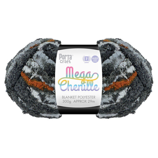 Mega Chenille Yarn 300g 29m 20ply Multi Stormfront