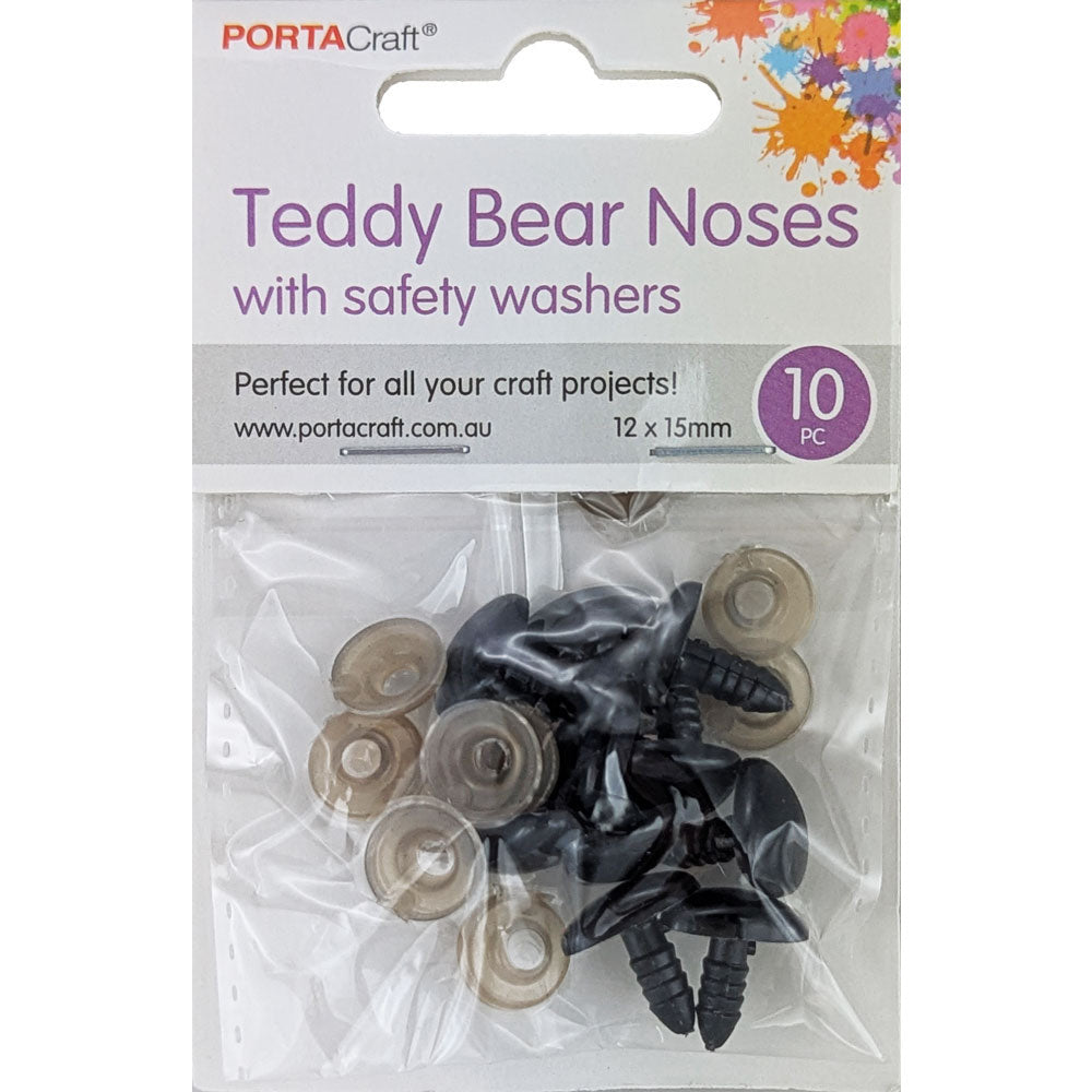 Teddy Noses Black 12x15mm 10pcs
