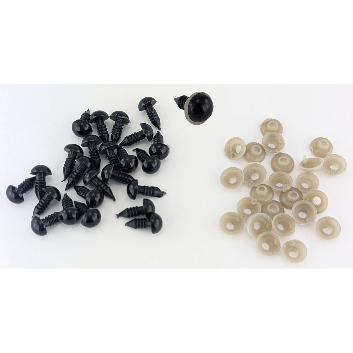 Teddy Eyes Black 8mm 24pcs