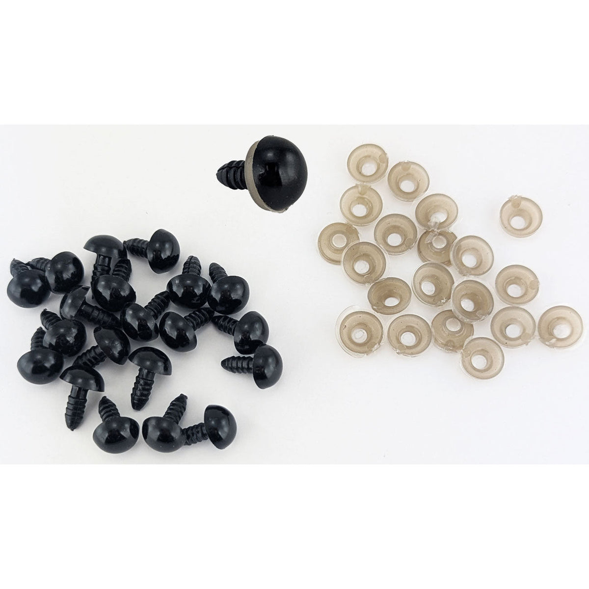 Teddy Eyes Black 12mm 20pcs