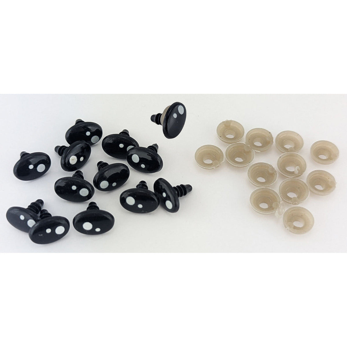 Teddy Eyes Oval Black 9x11mm 12pcs