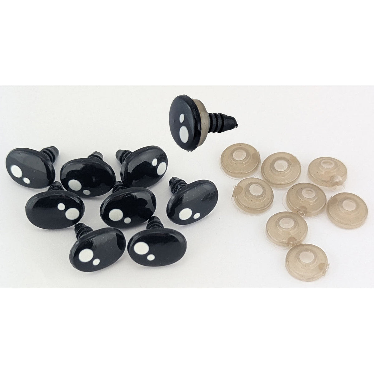 Teddy Eyes Oval Black 12x16mm 8pcs