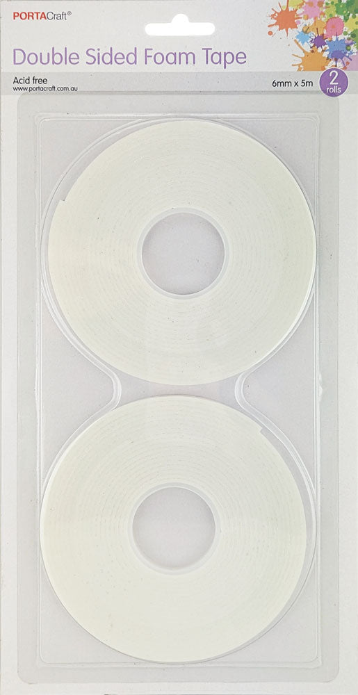 Porta Craft double sided foam tape in a 2 roll pack