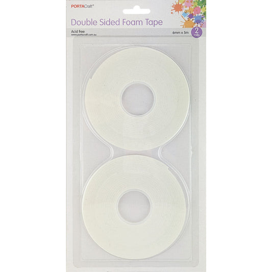 Porta Craft double sided foam tape in a 2 roll pack