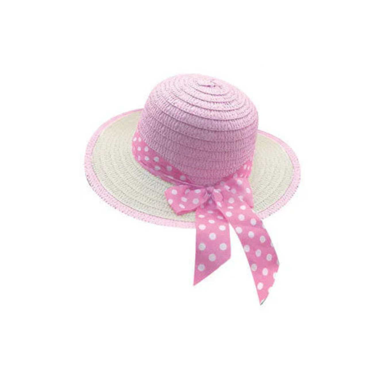 Easter Bonnet with Ribbon Bow 30cm - Light Pink