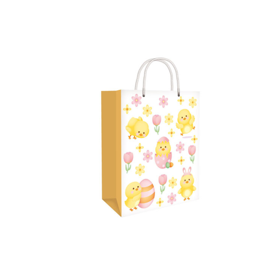 Easter Gift Bag with Yellow Chicks Design