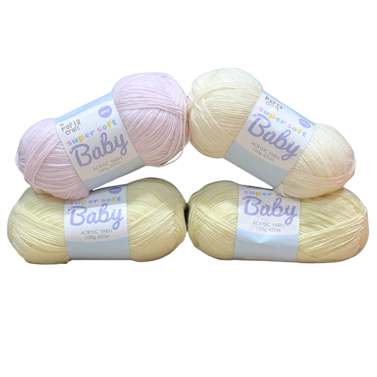DUSTY Super Soft Baby Acrylic Yarn 420m 4ply Pastel Picnic 4pk Mixed Bundle