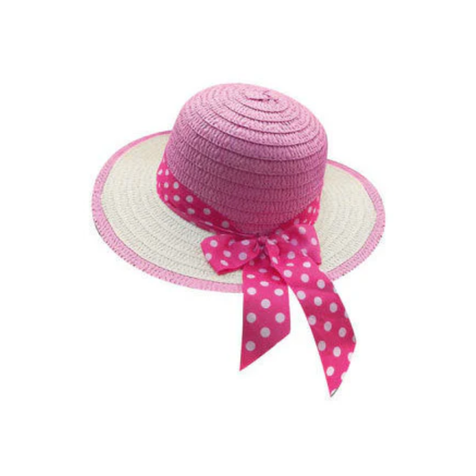 Easter Bonnet with Ribbon Bow 30cm - Hot Pink