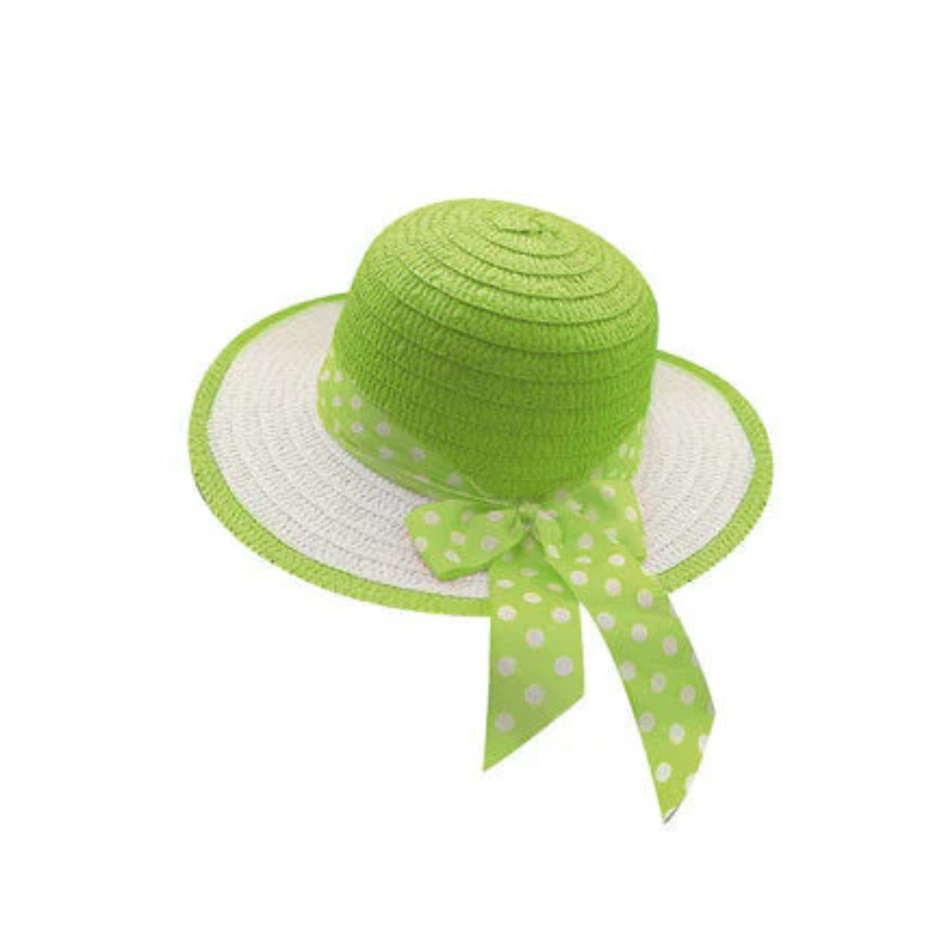 Easter Bonnet with Ribbon Bow 30cm - Green
