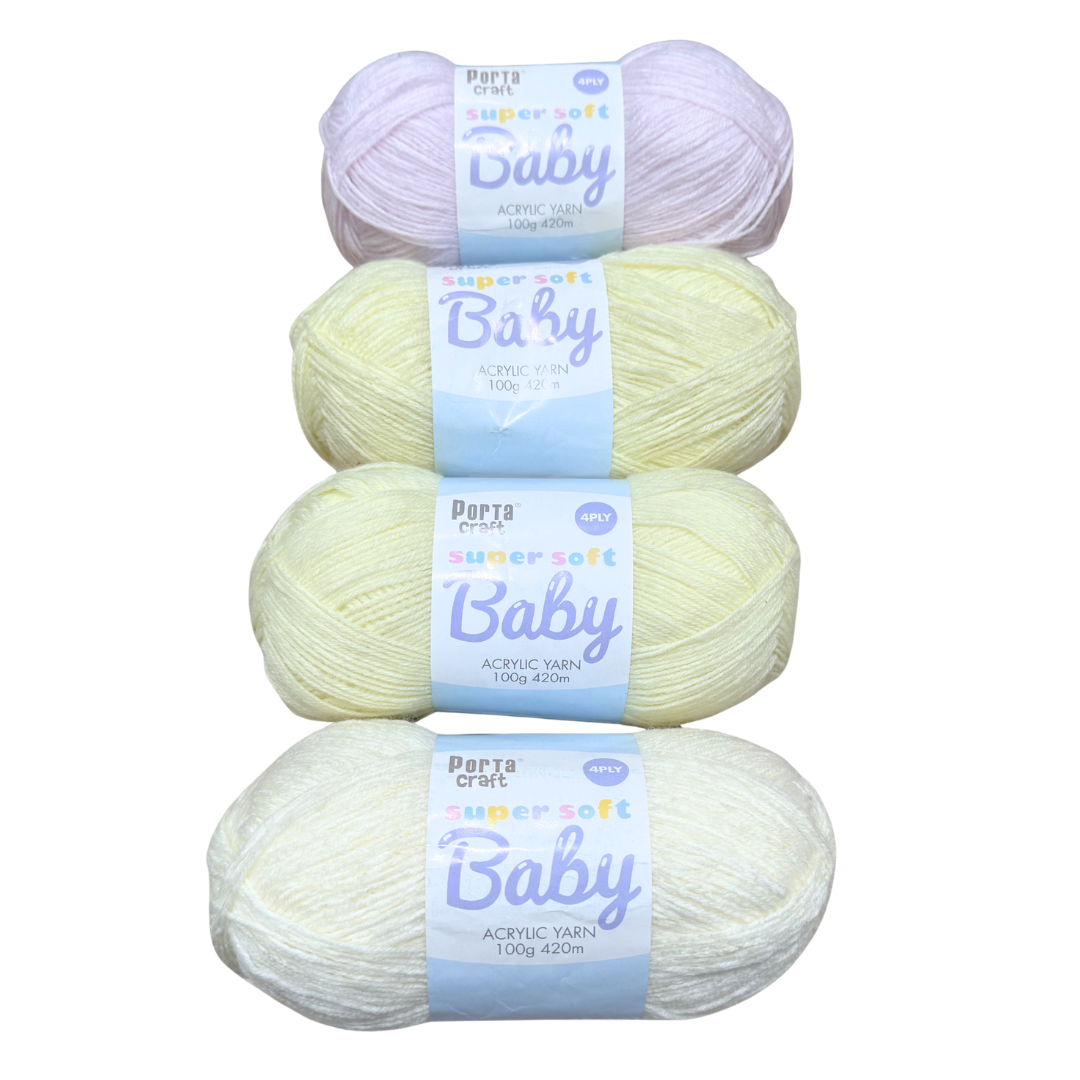 DUSTY Super Soft Baby Acrylic Yarn 420m 4ply Pastel Picnic 4pk Mixed Bundle