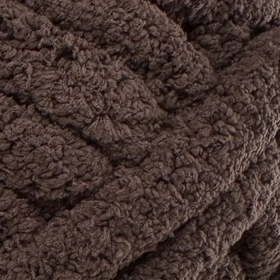 Mega Chenille Yarn 300g 29m 20ply Solid Chocolate