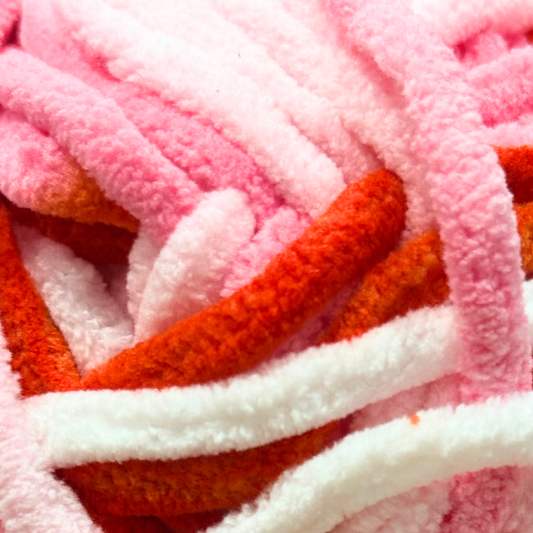 LAST CHANCE Fine Chenille Blanket Yarn 100g 65m Multi Peach 6pk Bundle