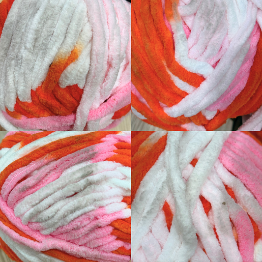 DUSTY Fine Chenille Blanket Yarn 100g 65m Multi Peach 5pk Bundle