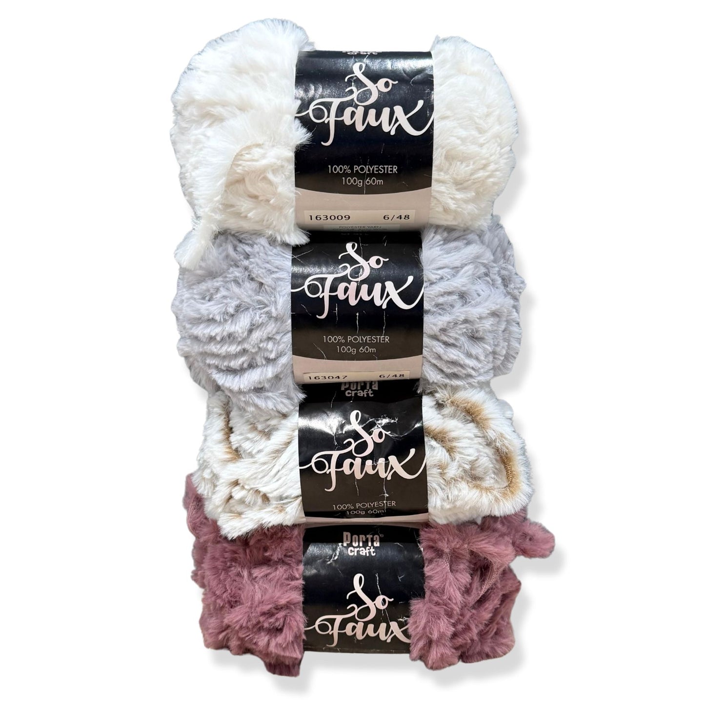 LAST CHANCE So Faux 100g 60m 1ply 100g Mineral Mix 4pk Bundle