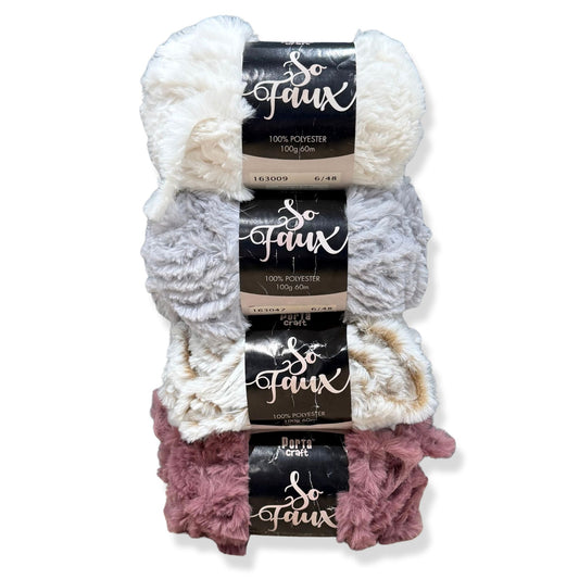 LAST CHANCE So Faux 100g 60m 1ply 100g Mineral Mix 4pk Bundle