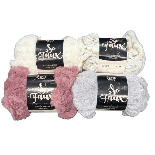 LAST CHANCE So Faux 100g 60m 1ply 100g Mineral Mix 4pk Bundle