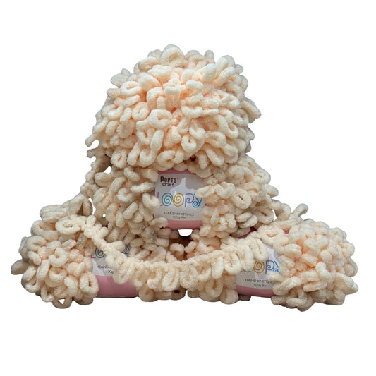 DUSTY Loopy Yarn 100g 8m Cream 4pk Bundle