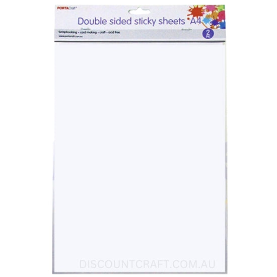 Double Sided Sticky Sheets A4 2pk Discount Craft