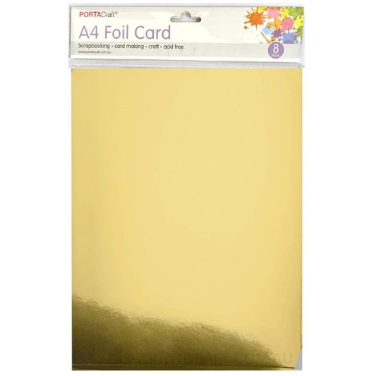 A4 Foil Card 230gsm 8pk- Gold