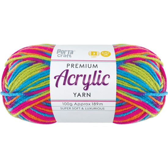 Acrylic Yarn 100g 189m 8ply - Variegated Utopia