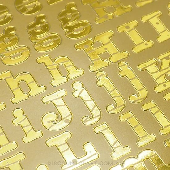 Gold Foil Alphabet Stickers - 1 Sheet