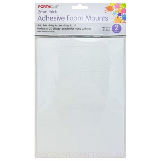 Adhesive Foam Mounts (White Foam) - 2mmx5mmx5mm Or 2mmx15mmx10mm - 2 Sheet