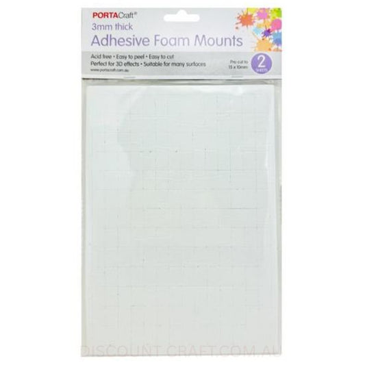 Adhesive Foam Mounts (White Foam) - 3mmx5mmx5mm Or 3mmx15mmx10mm - 2 Sheet