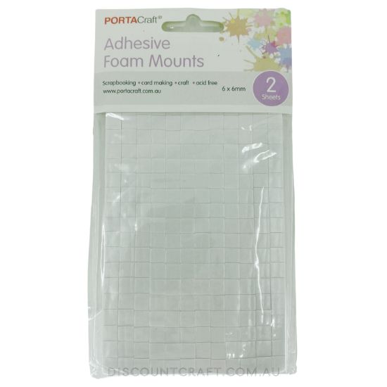 Double Sided Adhesive Foam Mounts 6mmx6mm Square 528pk