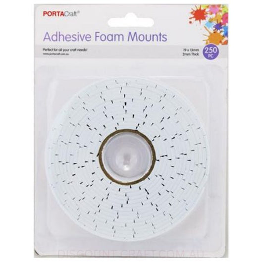 Adhesive Foam Mounts 2x19x13mm 250pk