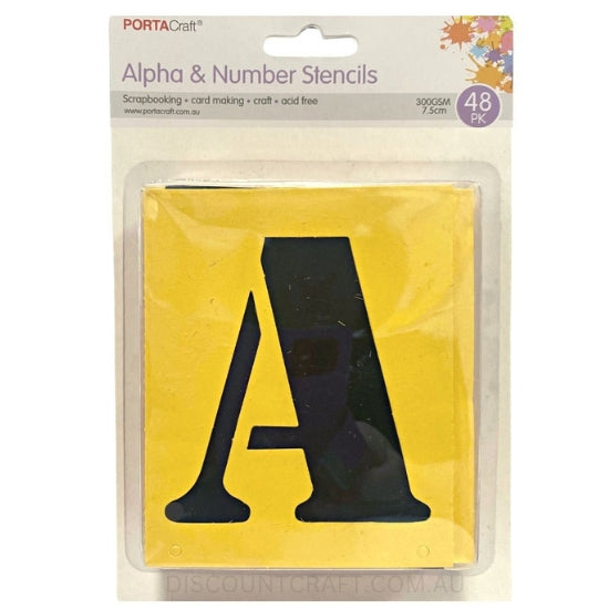 Alpha Number Stencils 300gsm 48pc - 75mm