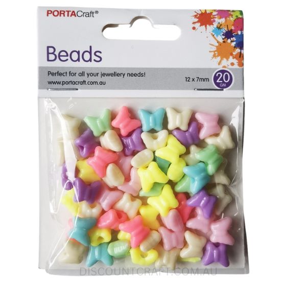 Pastel Butterfly Beads 12mm x 9mm 20g Discount Craft