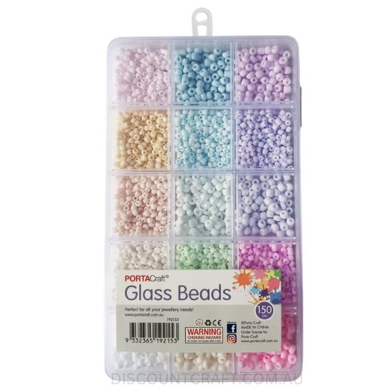 Pastel Glass Beads in Clear Case 150g