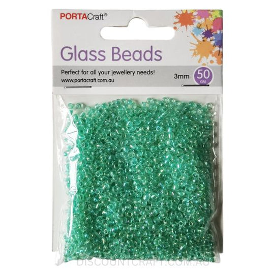 Translucent Glass Beads 3mm - 50gram Pack