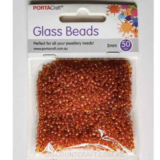 Translucent Glass Beads 3mm - 50gram Pack