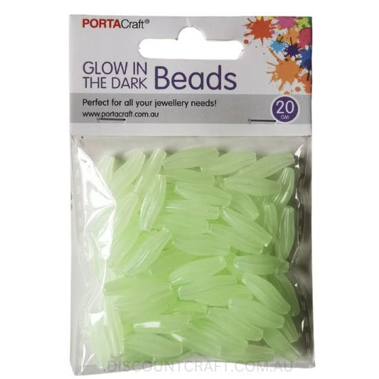 Glow in the Dark Barrel Beads 20g