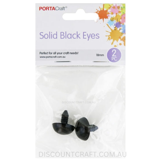 Black Safety Eyes 18mm 2pk