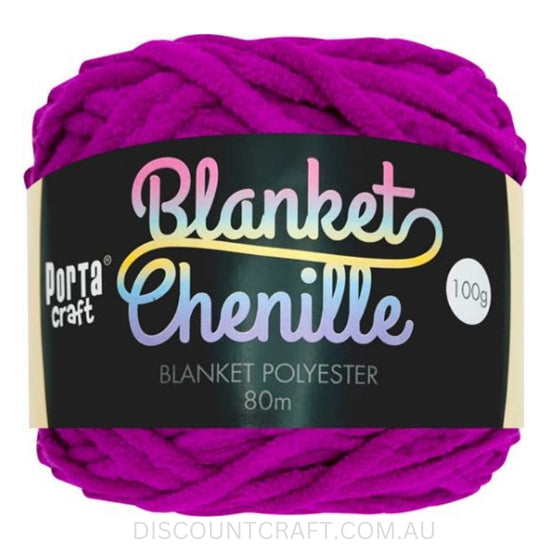 Chenille Blanket Yarn 100g 80m 12ply - Mulberry