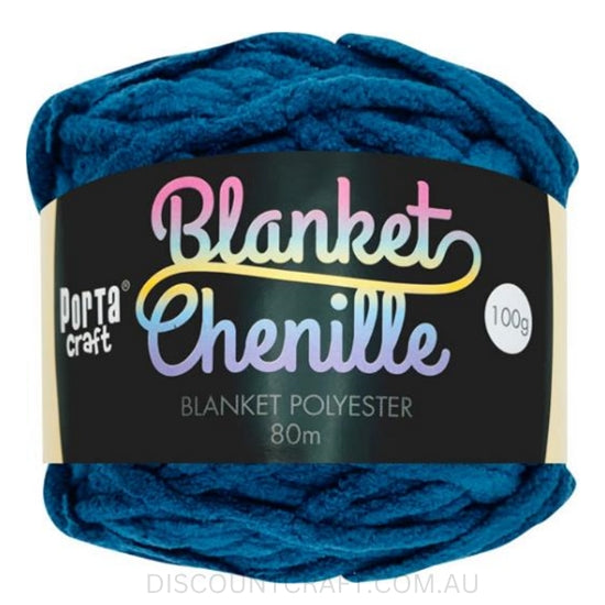 Chenille Blanket Yarn 100g 80m 12ply - Navy - Discount Craft