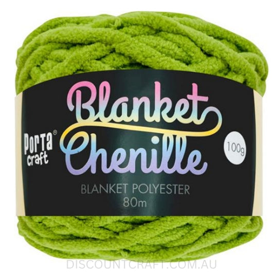 Chenille Blanket Yarn 100g 80m 12ply - Tree Frog