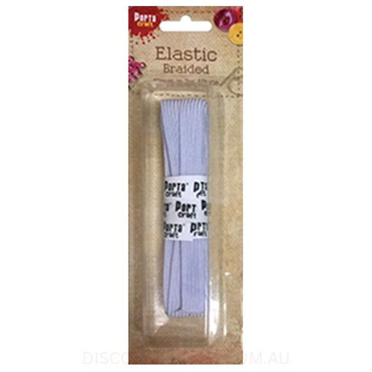 Braided Elastic 10mm x 2m - White